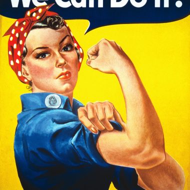 A poster of rosie the riveter.