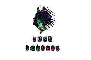 An image of a liberty spiked punk rock women silhouette with the words punk forever, inspired by Patti Smith songs.