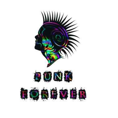 An image of a liberty spiked punk rock women silhouette with the words punk forever, inspired by Patti Smith songs.